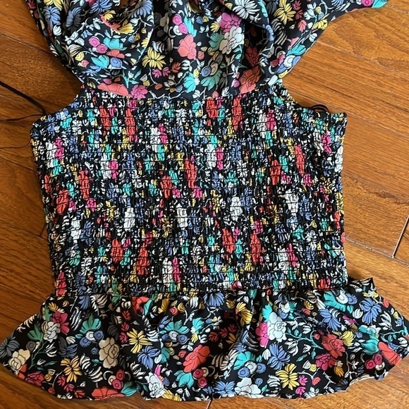 Likely | Lavato Floral-Print Off-the-Shoulder Boho Ruffle Festival Top Size XS - Picture 10 of 11